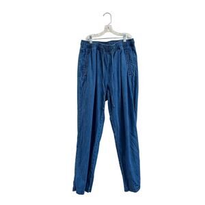 Old Navy Billie High Rise Chambray Pants Dark Wash Cotton Casual Sz M